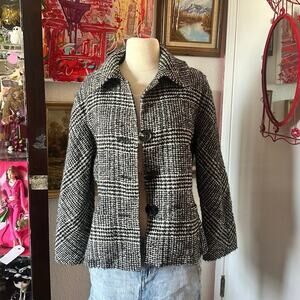 talbots collection tweak black white penny coat jacket